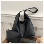 Wholesale Women Retro Simple Solid Color Large Capacity Tote Bag Two-Piece Bag Set - Image 6