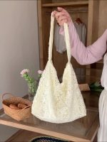 Women Fashion Elegant Solid Color Lace Large Capacity Shoulder Bag - Image 4