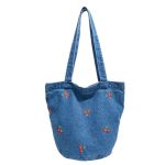 Wholesale Women Fashion Casual Embroidered Large Capacity Canvas Denim Shoulder Bag - Image 6