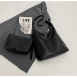Wholesale Women Fashion Casual Solid Color Large Capacity Shoulder Bag Two-Piece Bag Set - Image 5
