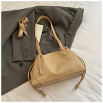 Women Fashion Casual Solid Color Pleated Shoulder Bag - Image 6