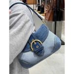 Women Fashion Casual Patchwork Denim Canvas Shoulder Bag - Image 4