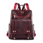 Women Fashion Vintage Pu Zipper Backpack - Image 6