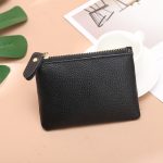 Wholesale Simple Two-Layer Solid Color Women Zipper Coin Wallet - Image 4