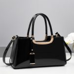 Wholesale Women Fashion Casual Solid Color Patent Leather Handbag