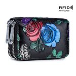 Wholesale Fashion Vintage Rose Pattern Zipper Leather Wallet - Image 6