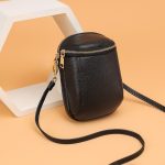 Wholesale Women Fashion Solid Color Leather Zipper Crossbody Bag - Image 3