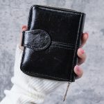 Vintage Wax Leather Zipper 2-Fold Wallet - Image 6