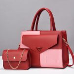 Wholesale Women Simple Fashion Stitching Contrast Color Handbag Sets - Image 7