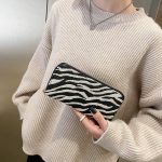 Women'S Fashion Stripe Mid Length Zip Coin Purse - Image 8