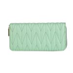 Women'S Fashion Pu Leather Embroidery Thread Solid Color Large Capacity Long Coin Purse - Image 11