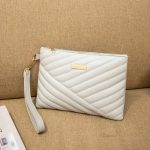 Women Fashion Solid Color Quilted Pu Square Handle Strap Phone Holder Bag Clutch - Image 7