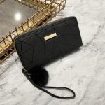 Wholesale Women Fashion Rhombus Hair Ball Long Zipper Coin Purse - Image 12