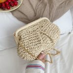 Women Fashion Casual Solid Color Knitted Chain Clutch Crossbody Bag - Image 7