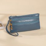 Simple Solid Color PU Zipper Wallet - Image 12