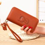 Wholesale Women Fashion Solid Color Cartoon Cat Tassel Zipper Long Purses - Image 7