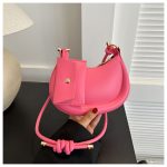 Women Fashion Solid Color Semi-Round Coin Purse Pendant Shoulder Bag - Image 6