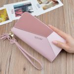 Wholesale Women Fashion Casual Color Block Tassel Zipper Long PU Purses - Image 7