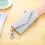 Wholesale Women Fashion Solid Color Flip Tassel Pendant Long Purses - Image 7