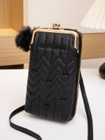 Women Fashion Rectangular Stitch Hair Ball Pendant Purses - Image 7