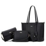 Women Fashion Casual Color Block Large Capacity Tote Bag Four-Piece Bag Set - Image 7