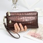 Women Fashion Casual Bright Crocodile Long Purses - Image 7