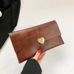 Women Fashion Rectangular Heart-Shaped Decorative Flap Cover Large Capacity Purses - Image 7
