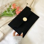 Wholesale Summer Women Simple Solid Color Felt Flap Rectangular Purses - Image 7