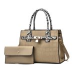 Women Fashion Snake Pattern Square Large Capacity Purses Handle Shoulder Bag Suit - Image 4