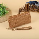Women Fashion Simple Woven Zipper Long Purses - Image 7