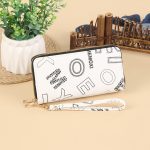 Wholesale Women Simple Fashion Vintage Letter Printing Zipper Long Purses - Image 7