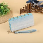 Women Fashion Long Frosted Double Zipper Gradient Multi-Card Position Purses - Image 7