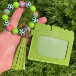 Fashion Creative Multicolor Silicone Bead Bracelet Keychain Multi-Card Wallet - Image 3