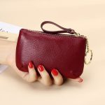 Women Fashion Casual Solid Color Soft Cowhide Zipper Small Wallet - Image 7