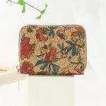 Women Fashion Retro Cork Printed Short Zipper Wallet - Image 7