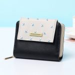 Women Basic Flower Pattern Buckle Zipper Design PU Wallet - Image 6