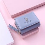Women Basic Zipper Buckle Folding Design PU Wallet - Image 6
