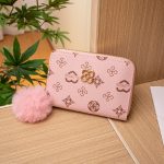 Women Fashion Circle Love Star Four-Leaf Clover Print Card Slot Short Wallet - Image 11