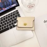 Women Fashion Simple Solid Color Lock Mini Pu Wallet - Image 7