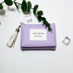 Women Fashion Simple Flap Tassel Pendant Mini PU Wallet - Image 7