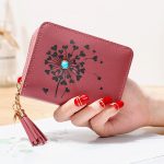 Women Fashion Dandelion PU Tassel Zipper Mini Wallet - Image 7