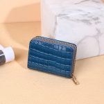 Unisex Fashion Crocodile Pattern Lacquered Multi-Card Zip Mini Wallet - Image 7