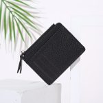 Women Fashion Simple Solid Color Litchi Zipper Wallet - Image 7