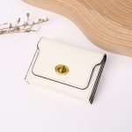 Wholesale Women Simple Solid Color Flap Lock Square Mini Wallet - Image 6