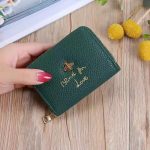 Women Fashion Simple Bee Letter Decorative Multi-Card Zipper Wallet - Image 5
