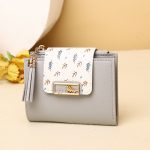 Wholesale Women Fashion Leaf Print Tassel Pendant Square Mini Wallet - Image 7