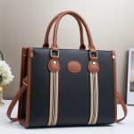 Women Fashion Casual Color Block Large Capacity Handbag - Image 3