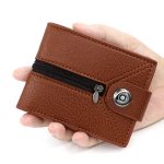 Wholesale Men Simple Magnetic Buckle Zipper Multi-Card Large Capacity Wallet - Image 6