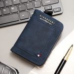 Men Fashion Frosted Stitching Multi-Card Zipper Wallet - Image 5