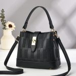 Women Fashion Casual Contrast Color Large Capacity Bucket Handbag - Image 6